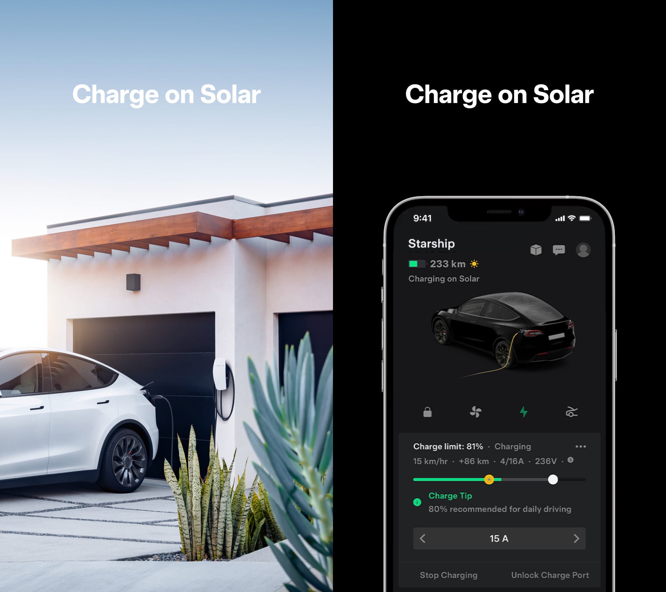 Charge on solar Tesla image